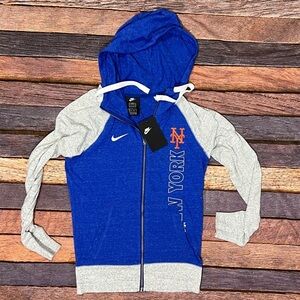 New York Mets MLB Baseball Lightweight New Hoodie Sweatshirt Nike Womens